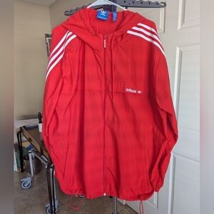 Men's Adidas Red Windbreaker 2XL